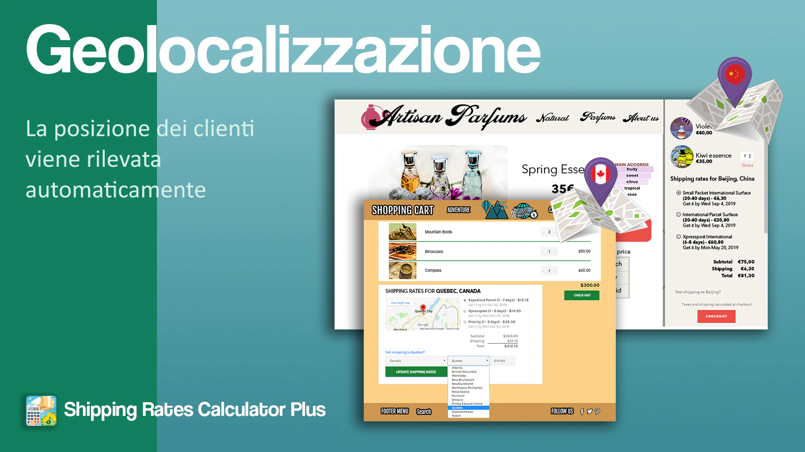 Rilevamento geolocalizzazione automatico del cliente.