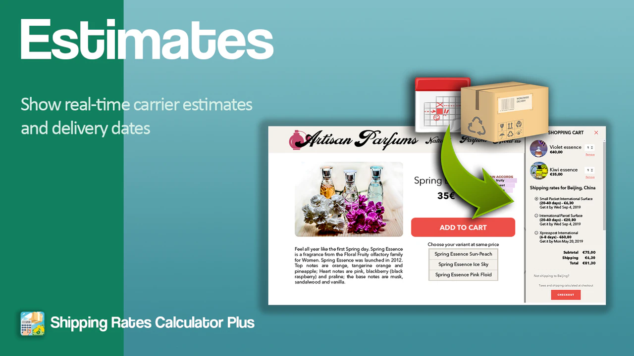 Show real-time carrier estimates and shipping rates.