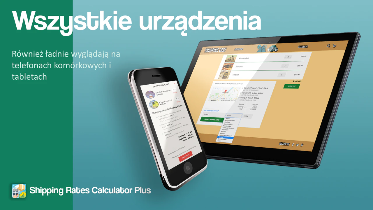 Dostosowywane do urządzeń mobilnych i tabletów.