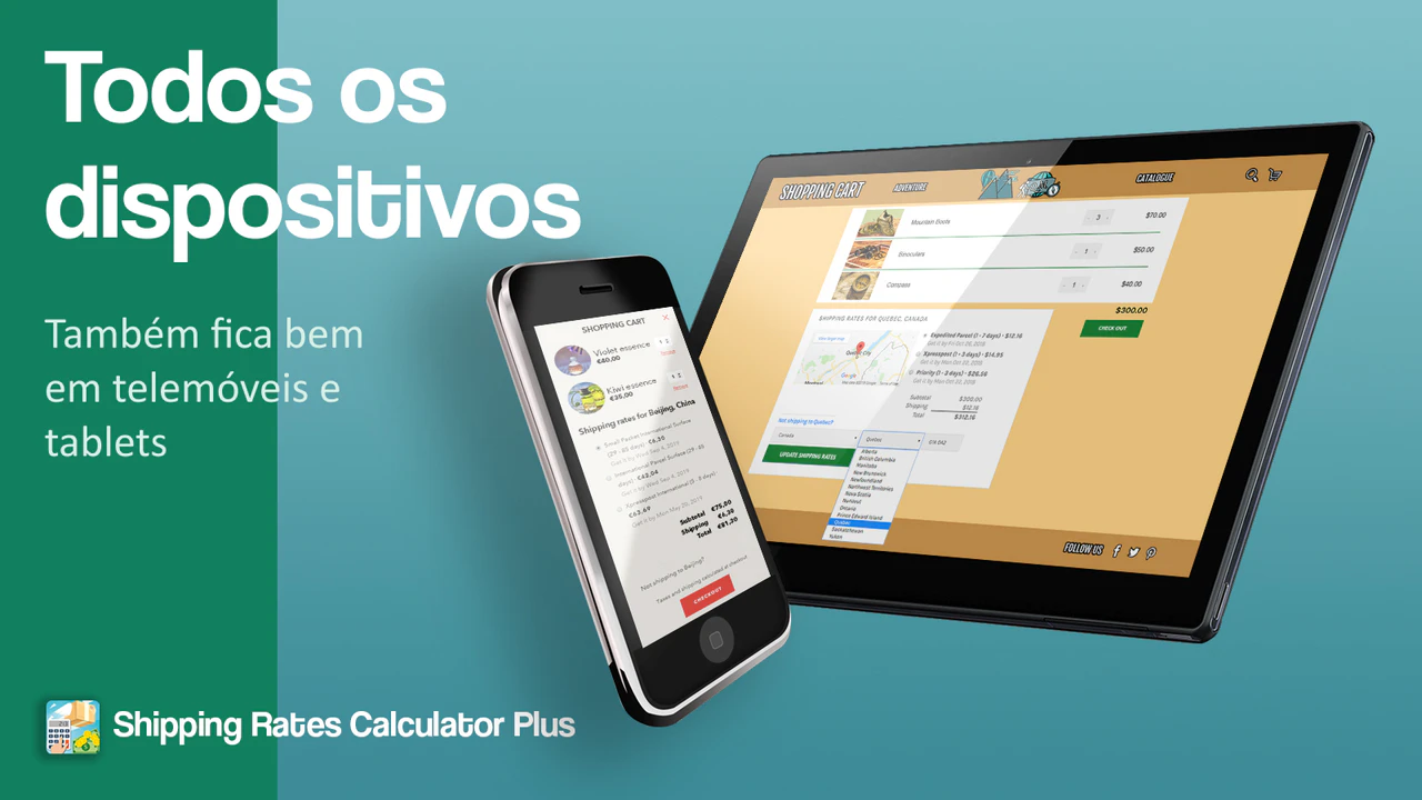 Adaptável a dispositivos móveis e tablets.