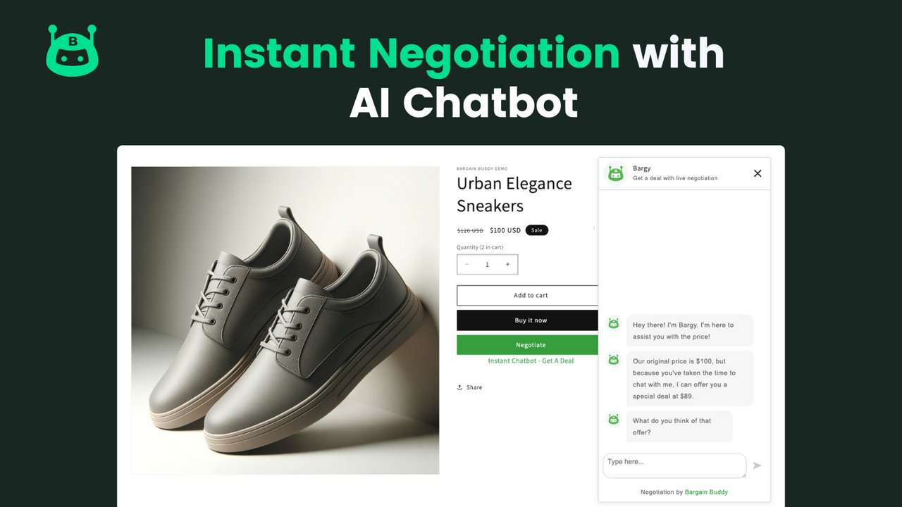 Intégration transparente du chatbot de négociation IA avec votre magasin