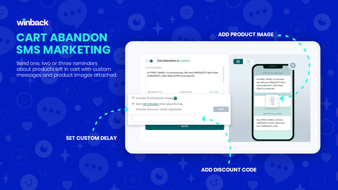 SMS abandoned cart - Winback