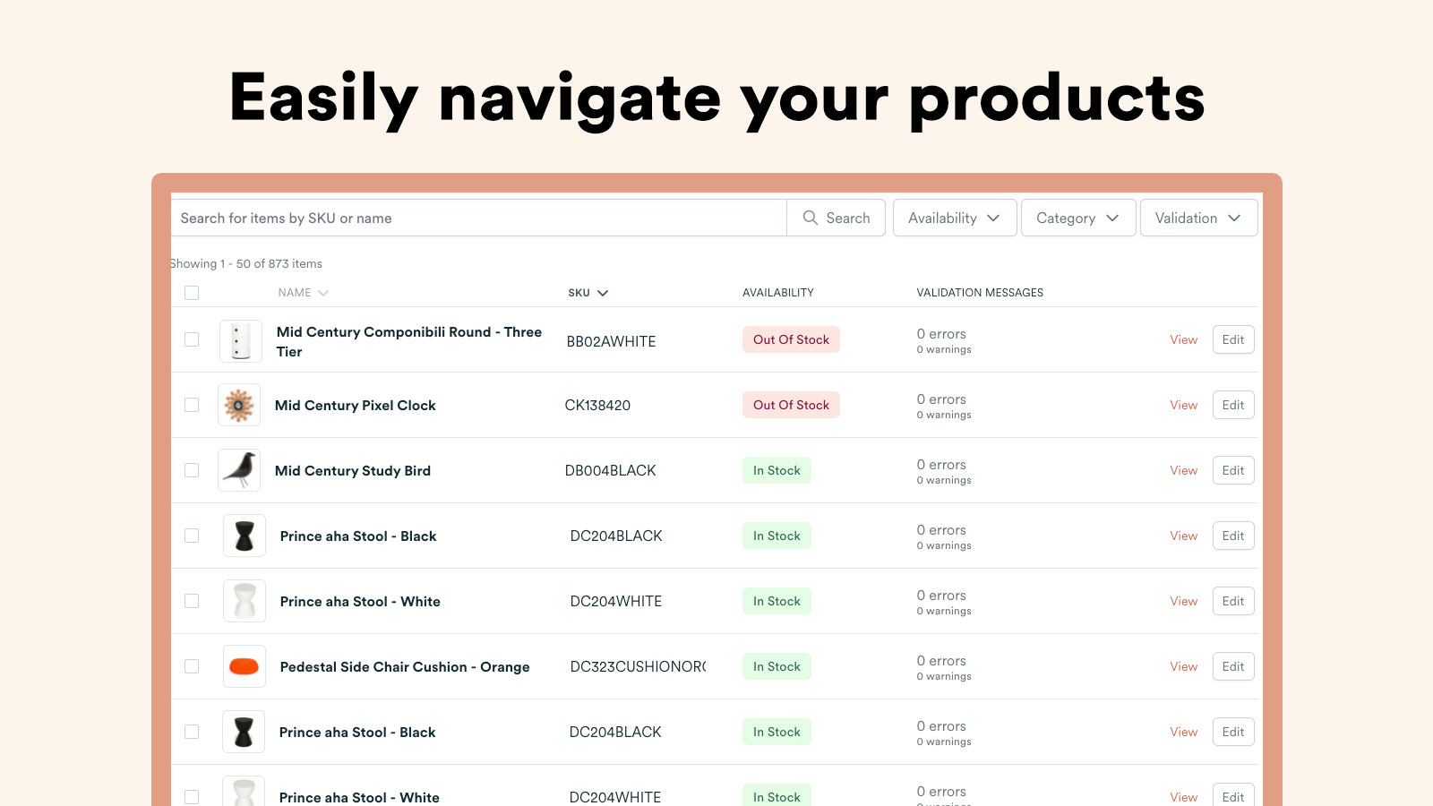 Navegue Facilmente pelos Seus Produtos