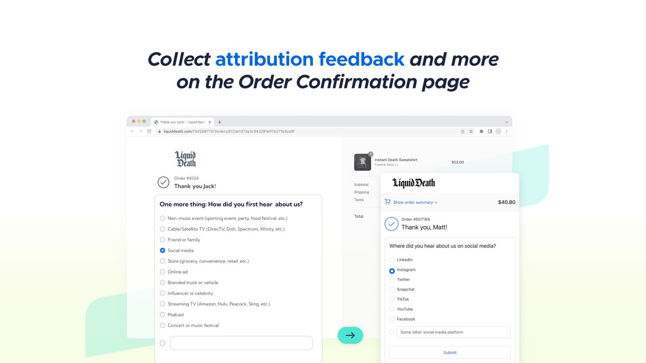 Fairing Post-purchase surveys dashboard example