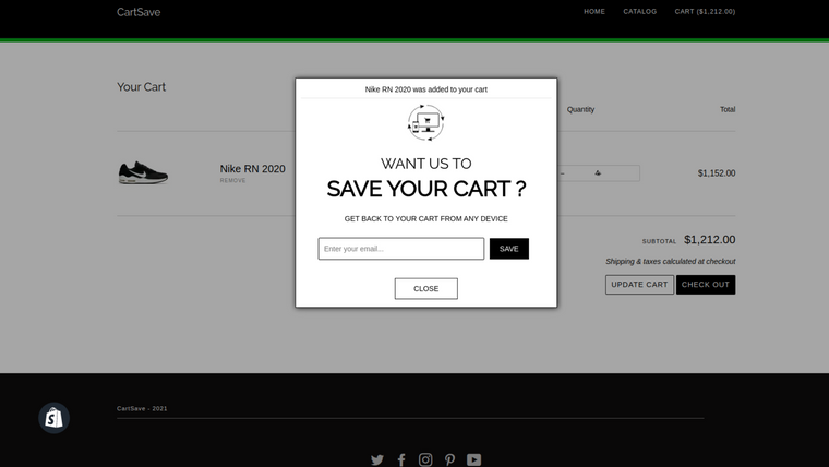 CartSave Screenshot