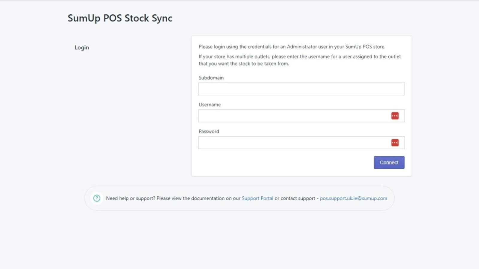 SumUp Stock Sync Screenshot