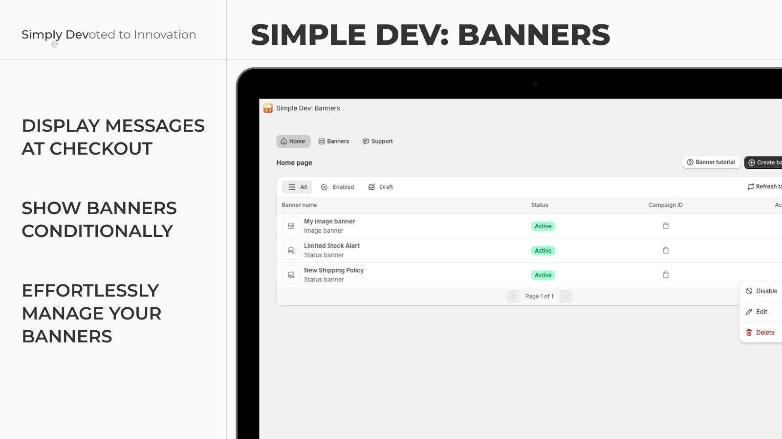 Simple Dev: Banners