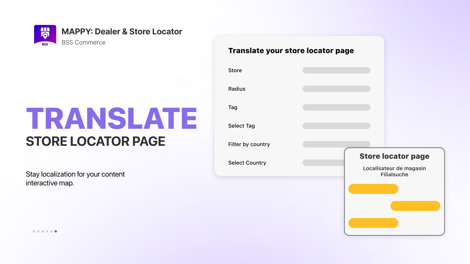 Translate, localize store locator page content