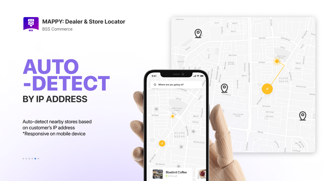 Find a store location, auto detect store address