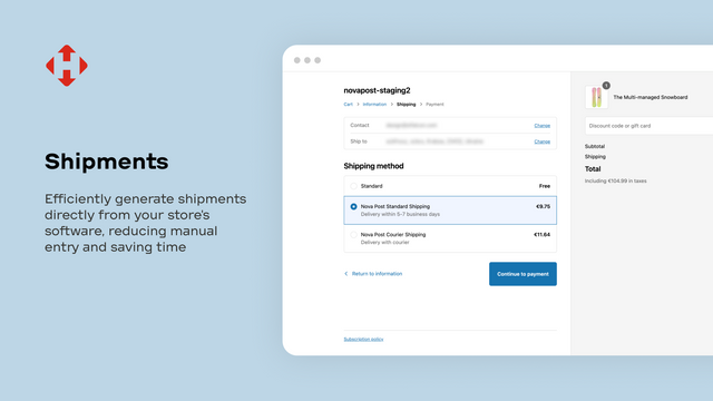 Efficiently generate shipments directly from your store.