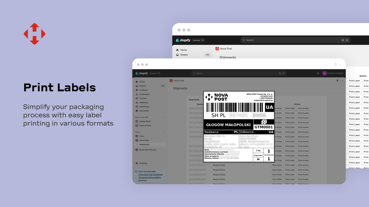 Simplify your packaging process with easy label printing.