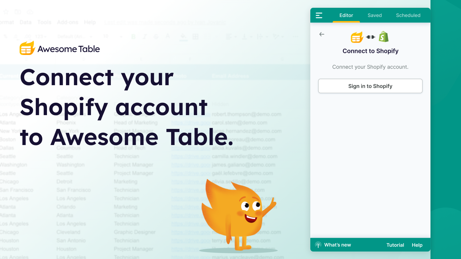 Connectez votre compte Shopify à Awesome Table