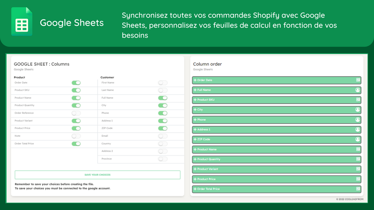 Codleadform COD Order Form - Google Sheets Integration