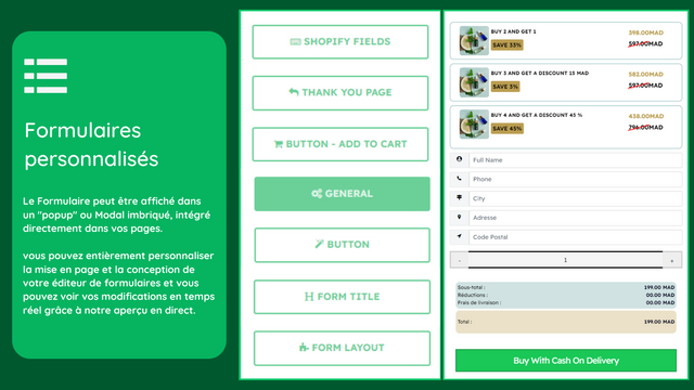 Codleadform COD Order Form -Formulaires Personnalisés