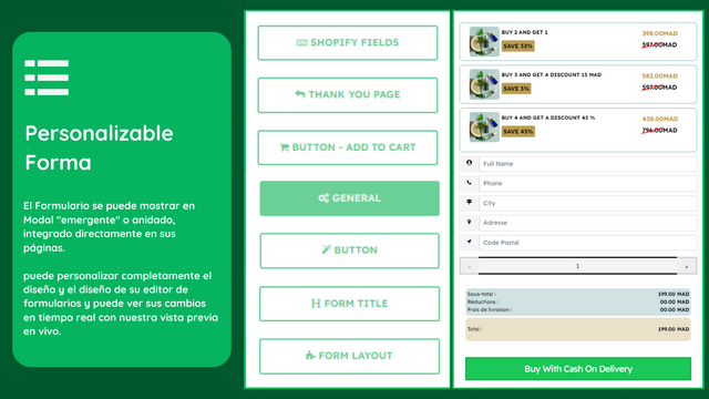 Codleadform COD Order Form - forma personalizable