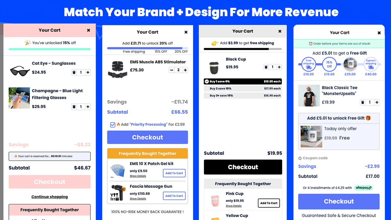 Fully Customizable Upsell Cart Drawer