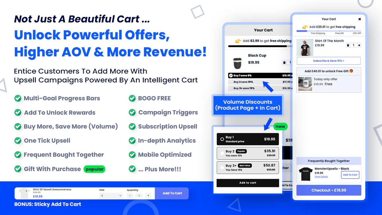 Shopify Free Gift With Purchase In Cart Upsells Monster Upsell 
