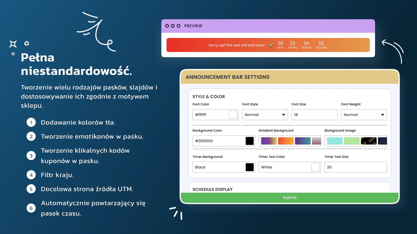 Fully customize your bars according to your store theme 