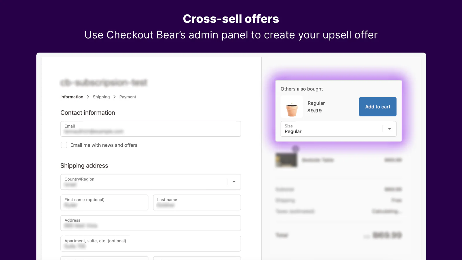 editor de página de checkout shopify, venda cruzada, upsell de checkout