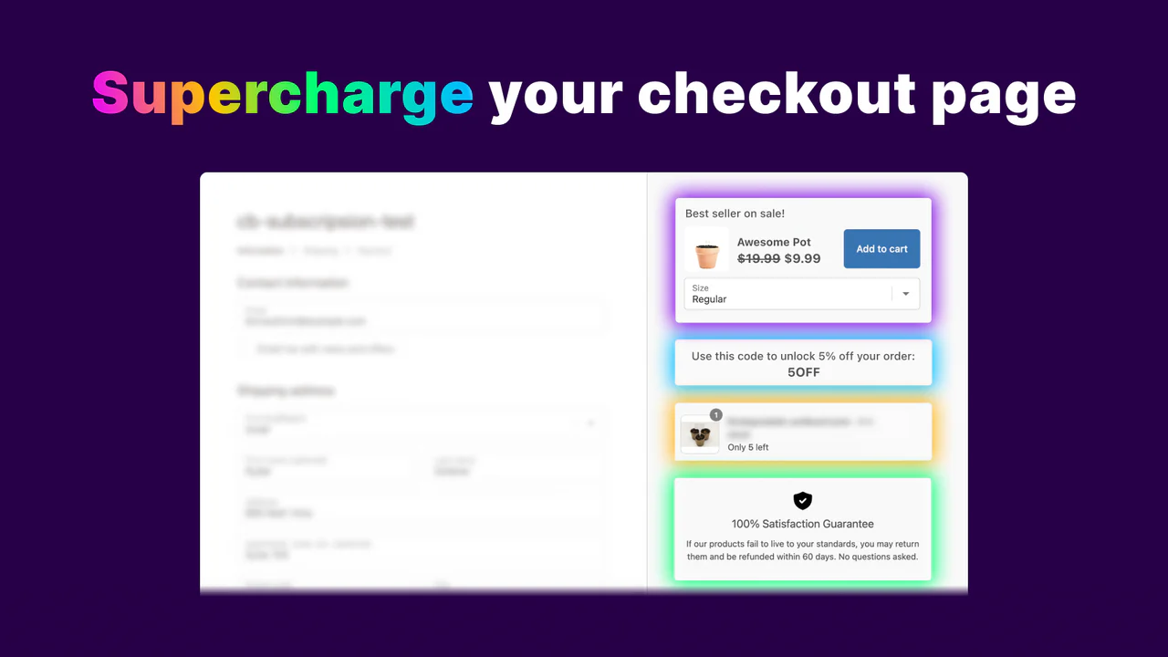 upsell, cross-sell, trust badges, checkout page