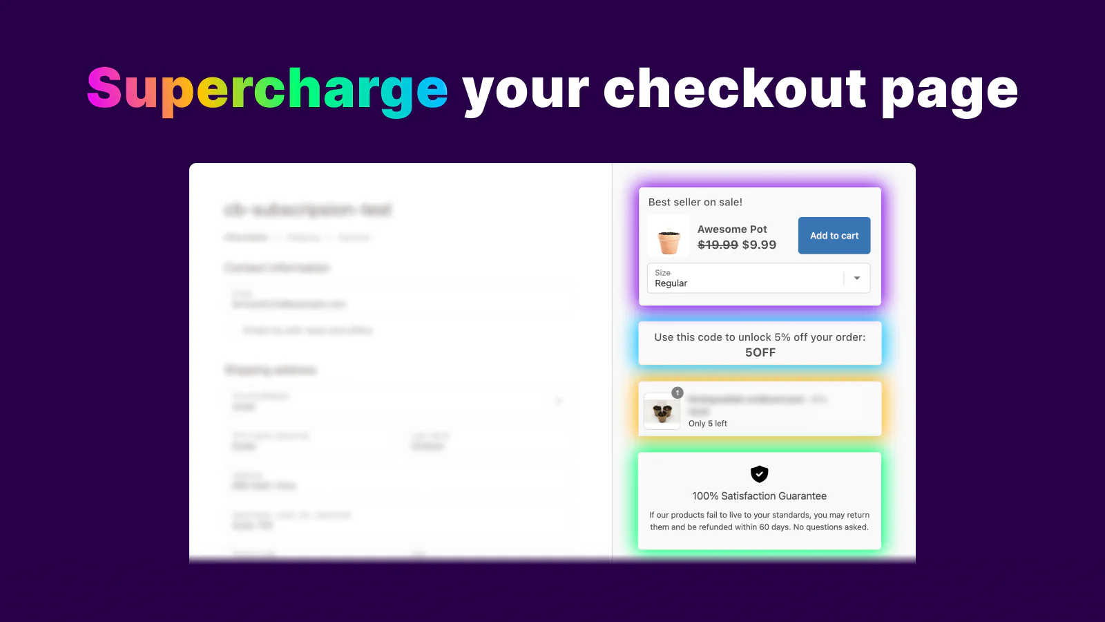 upsell, venda cruzada, selos de confiança, página de checkout