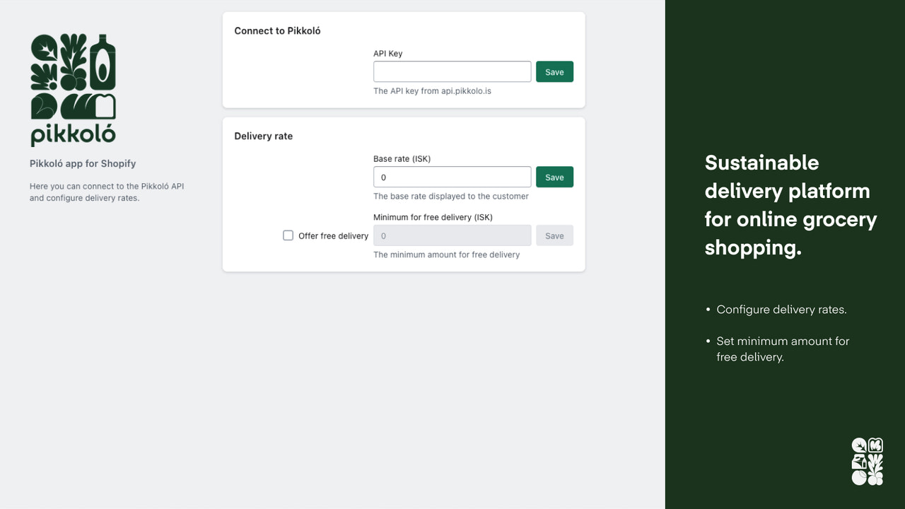 Configure as taxas de entrega