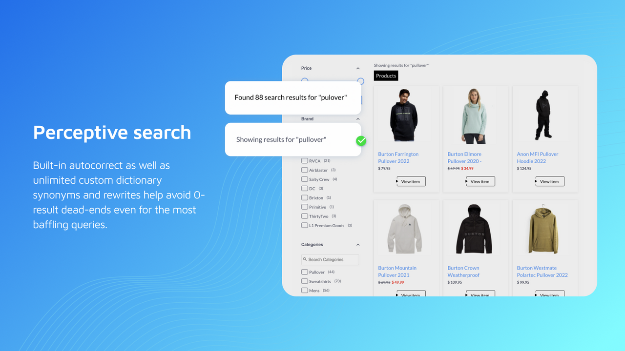 360 product search and filters - Semantic product search and