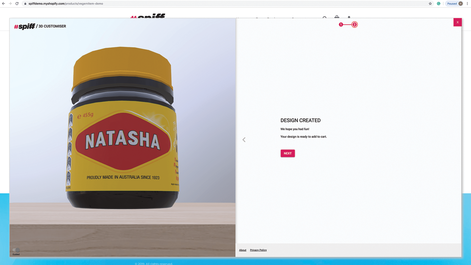 Spiff 3D Product Customization Screenshot