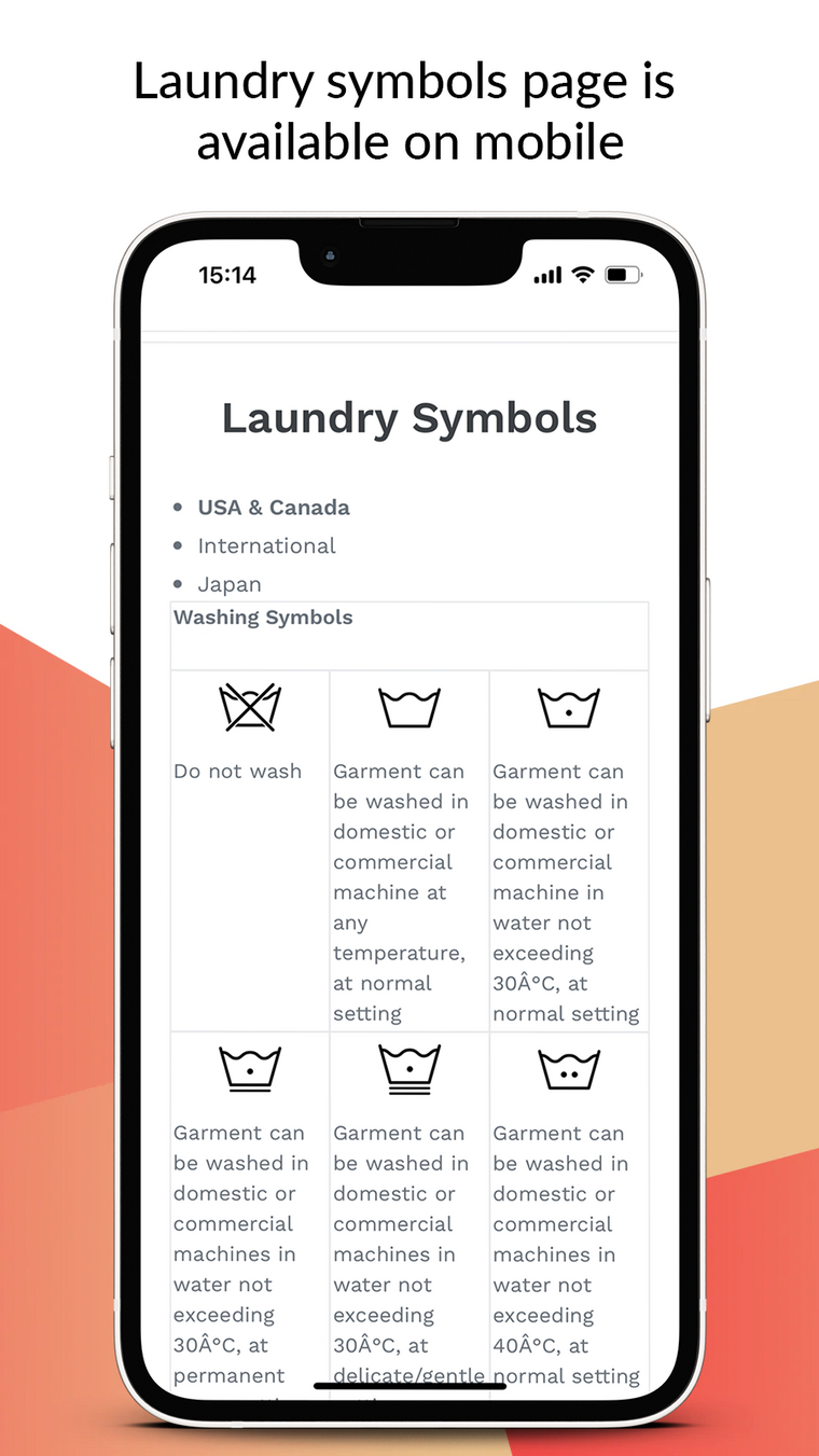 Laundry Symbols Clothing Care Screenshot