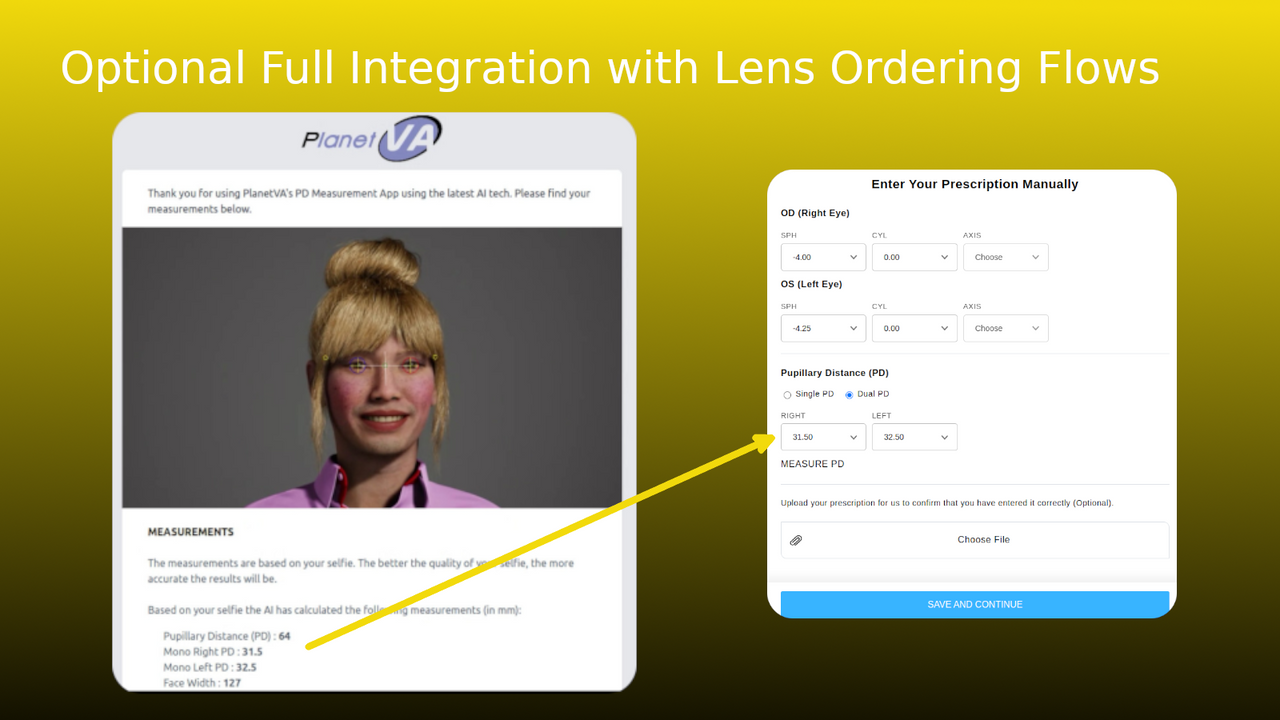 Optional Full Integration with Lens Ordering Flows