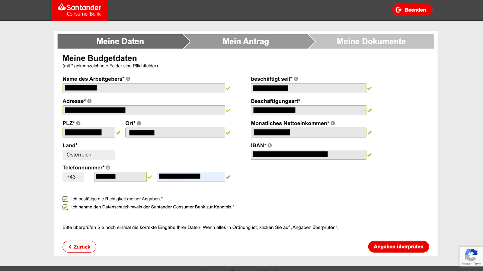 Santander Rater Austria