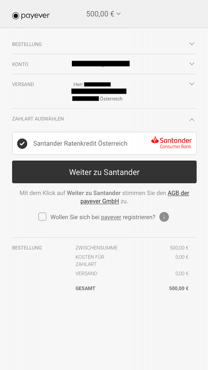 Santander Installment Austria