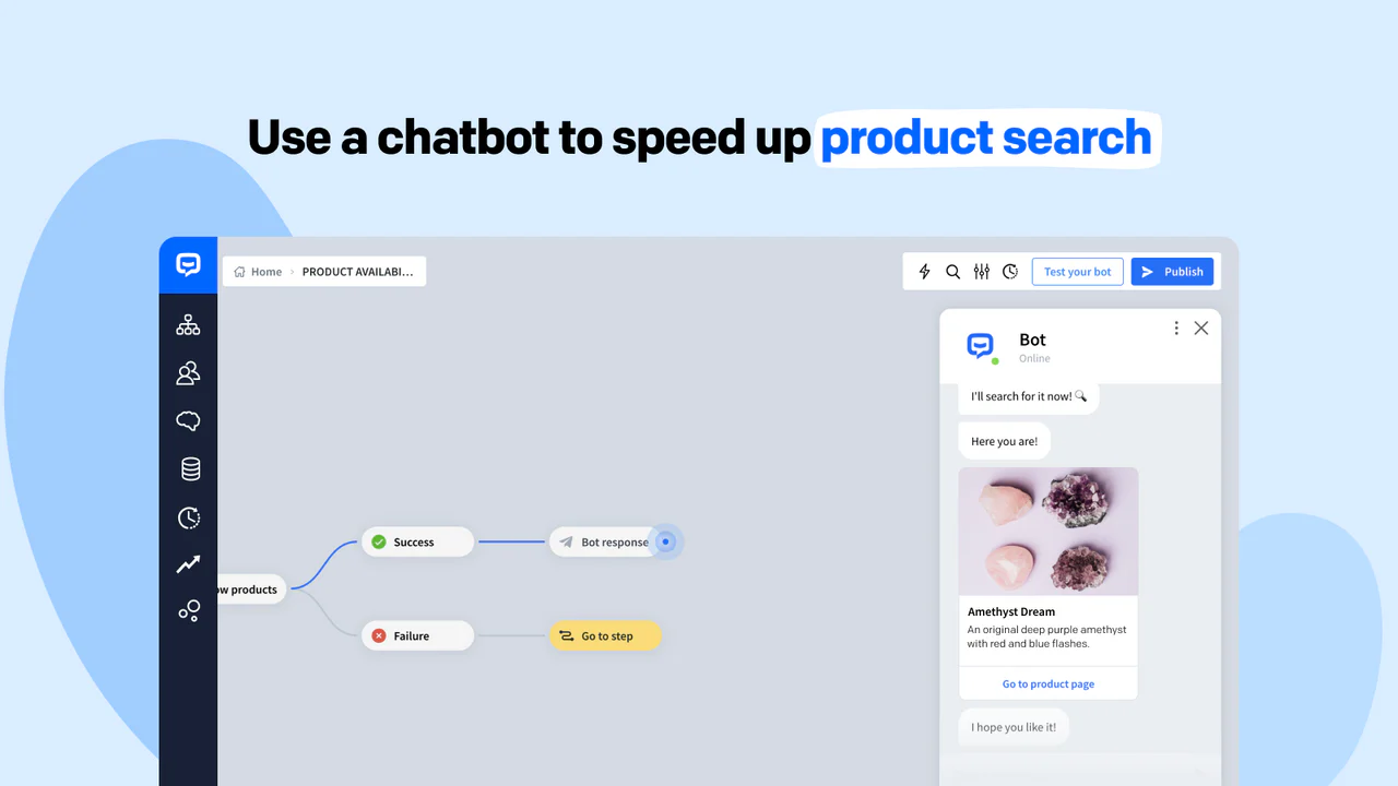 Product zoeken in ChatBot en Shopify integratie