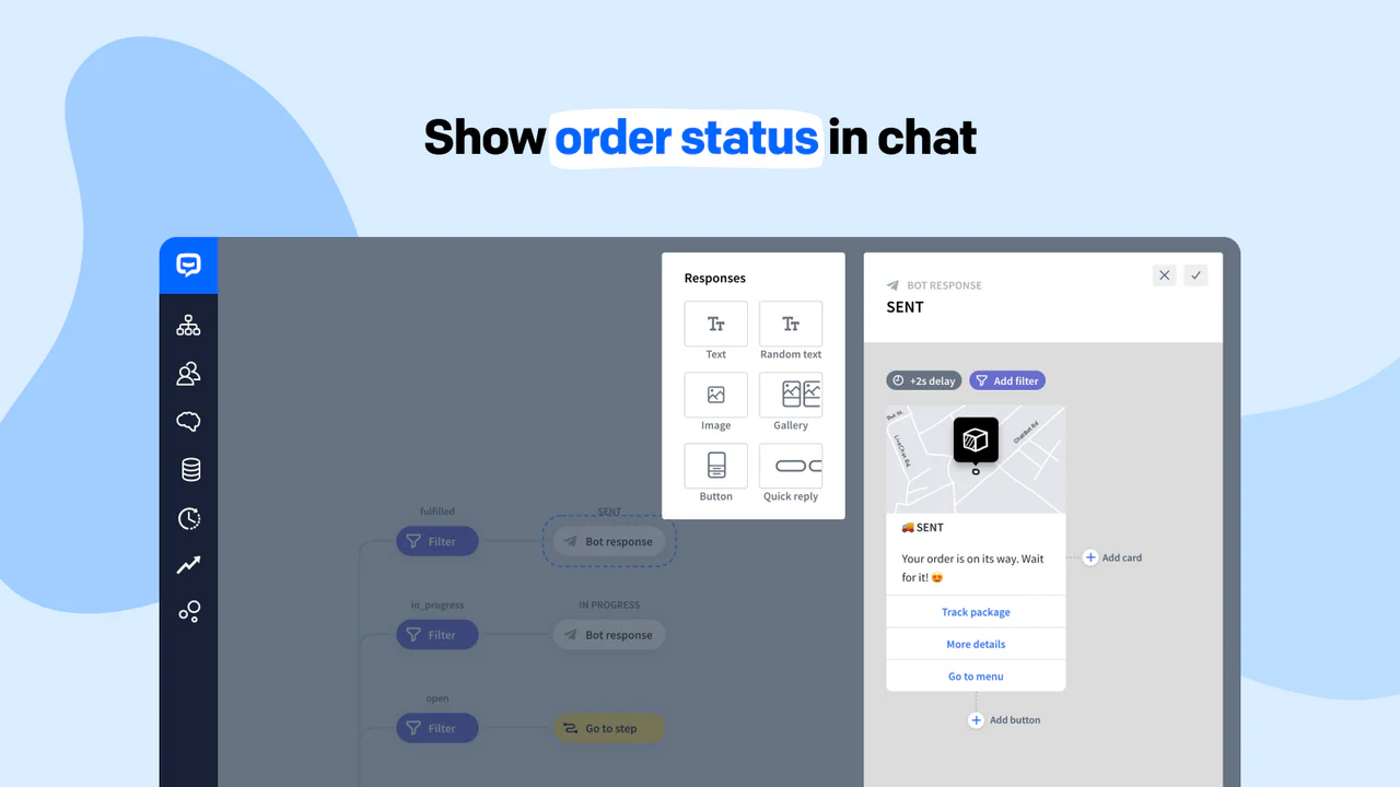 Status do pedido na integração do ChatBot e Shopify