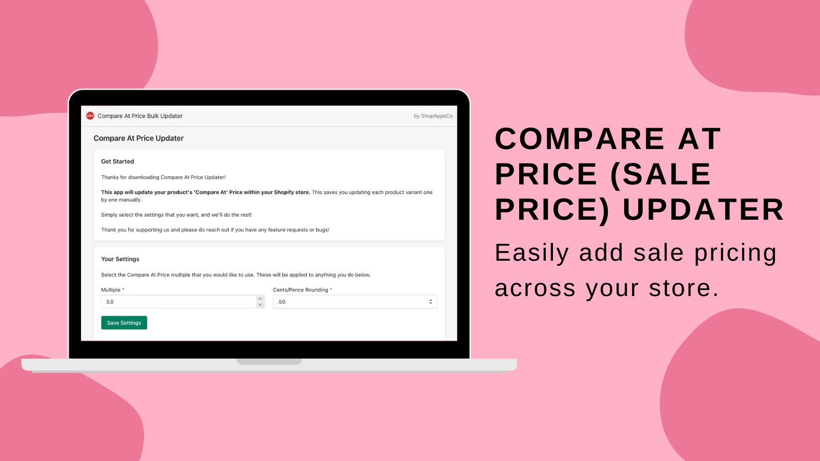 Bulk Compare Sale Price Editor Screenshot