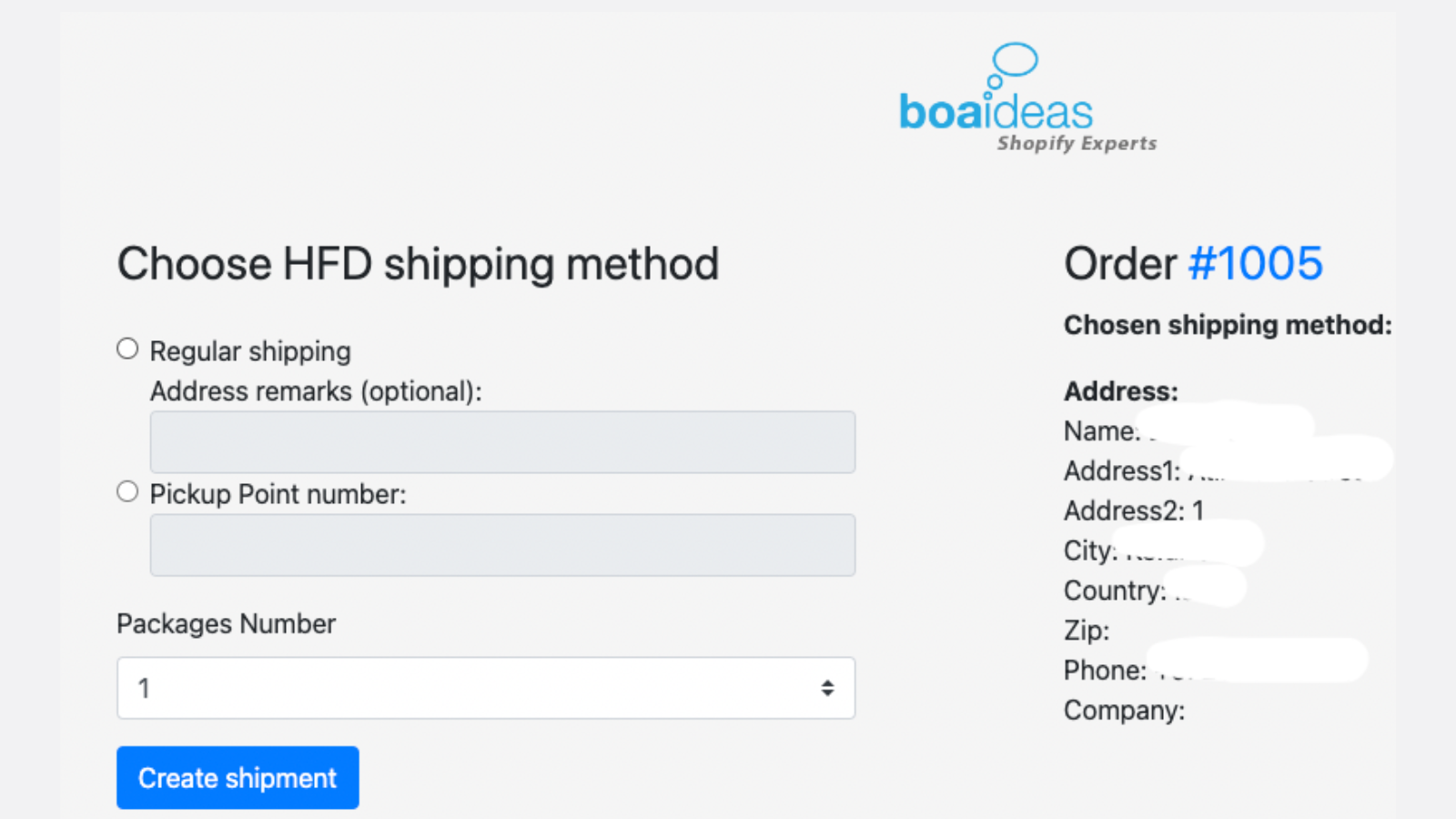 Select between regular shipping to pickup point