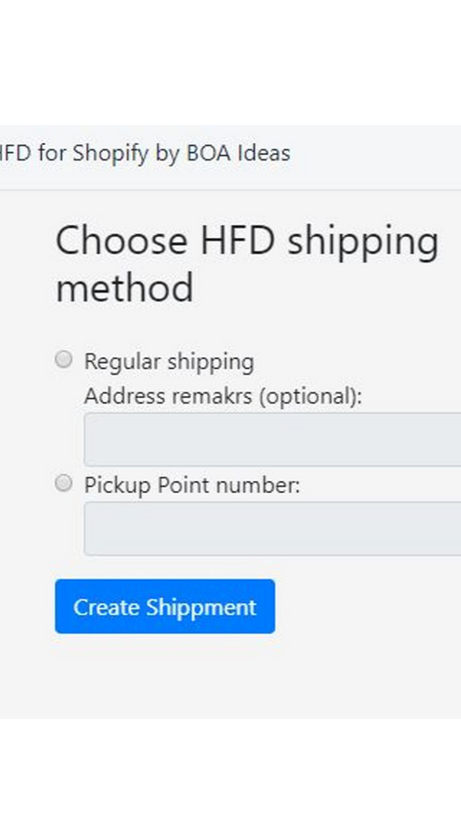 Select between regular shipping to pickup point