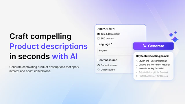 Crea descrizioni di prodotto avvincenti in pochi secondi con l'