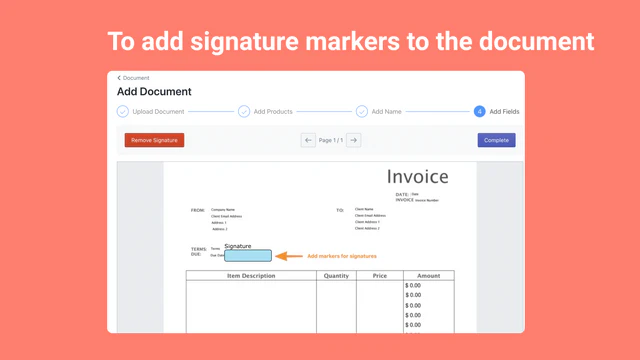 Para agregar marcadores de firma al documento