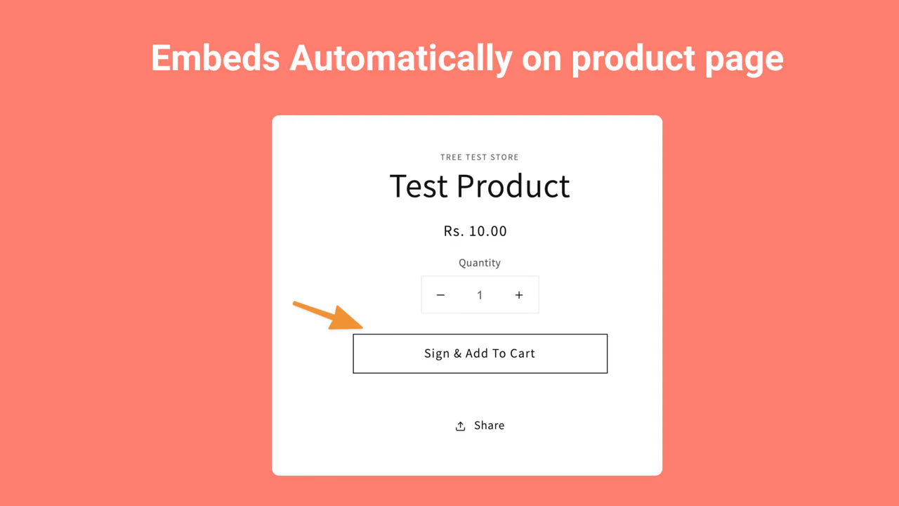 Bindet automatisch auf der Produktseite ein