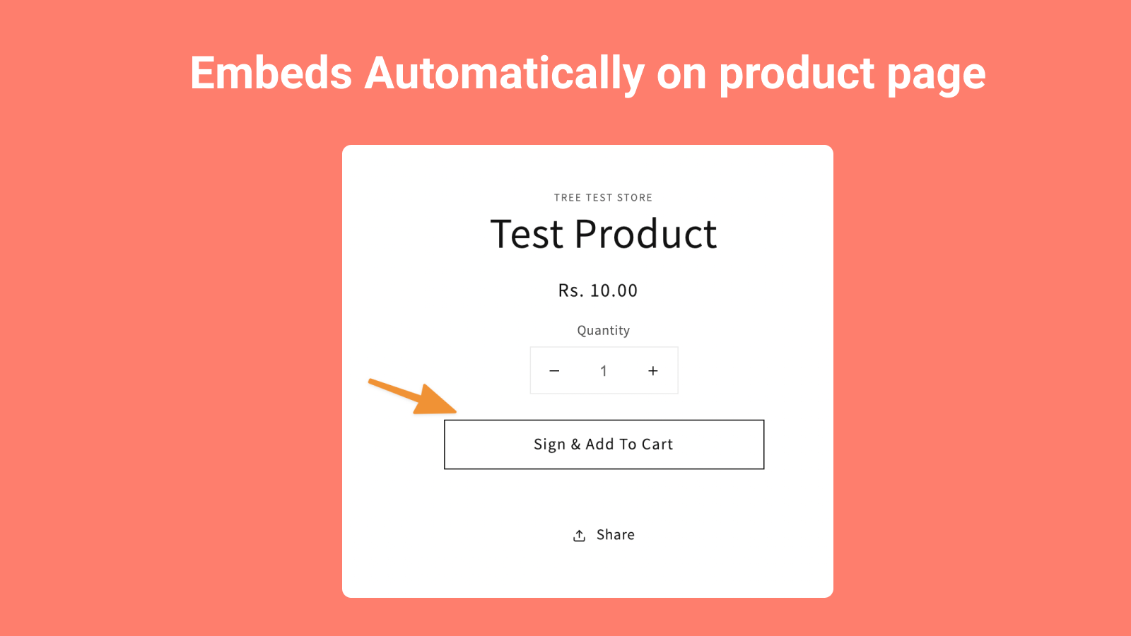 Embeds automatically on Products Page