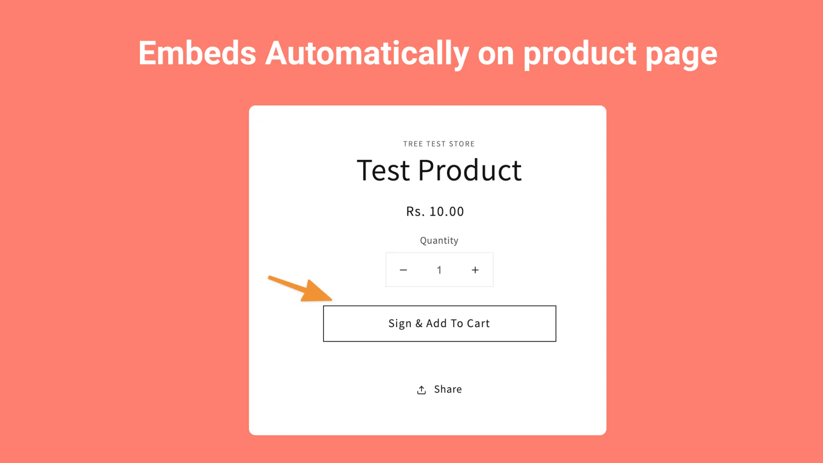 Bindet automatisch auf der Produktseite ein