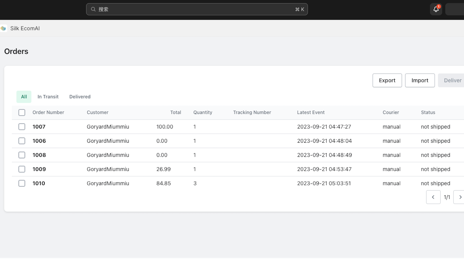 Gestion des commandes