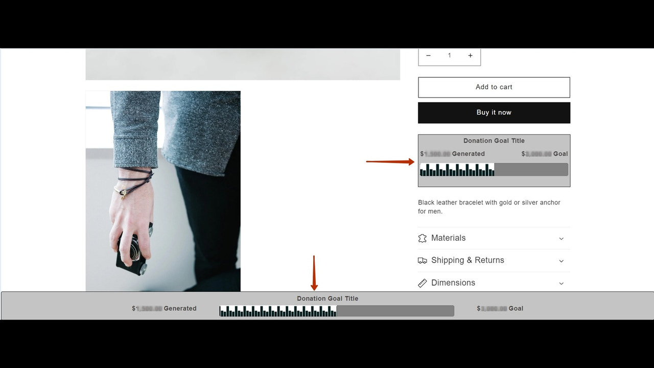 Donation & Sales Goal Bar