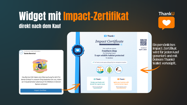 Impact Widget & Zertifikat für Kunden