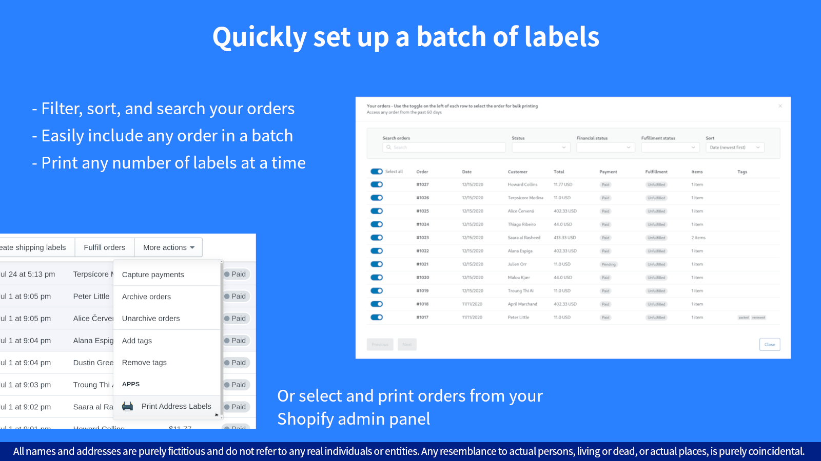 Stel snel een batch labels in