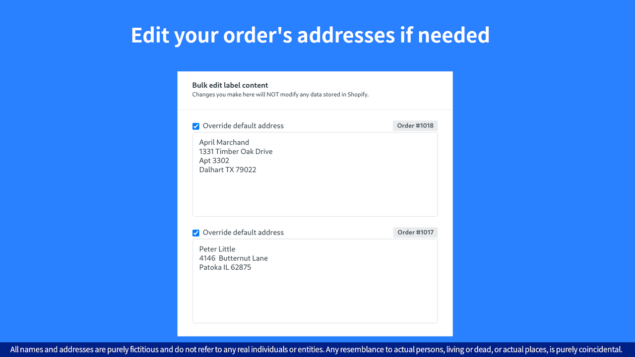 Edit your order's addresses if needed