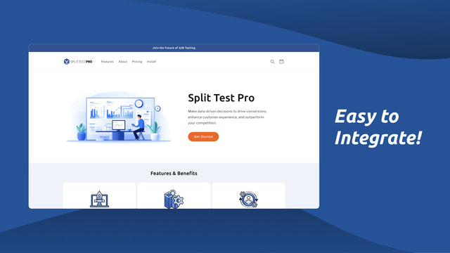 Split Test Pro på butiksfacaden | Simpel integration