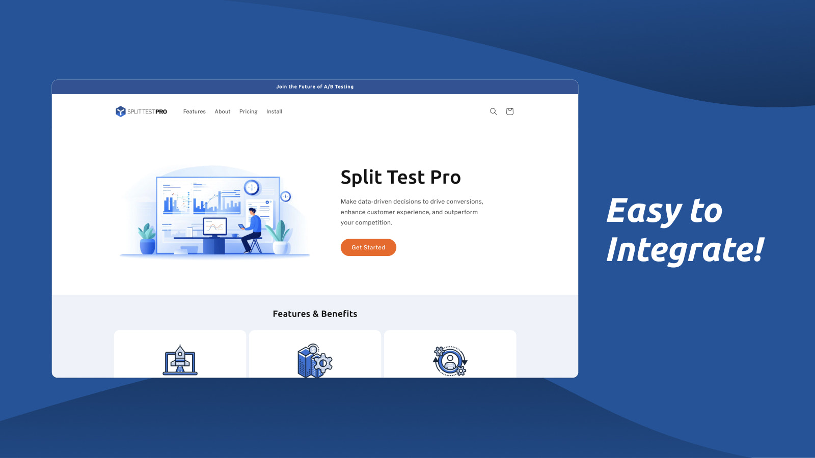Split Test Pro en la tienda | Integración simple