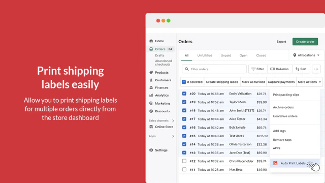 Automatisk Print Forsendelsesetiketter fra Shopify ordresiden